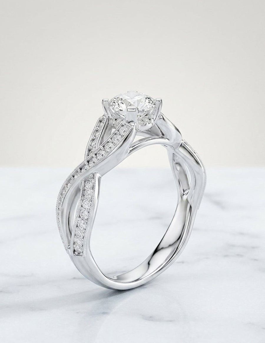 Anillo de compromiso - piedras laterales - AMORE341-RD-LG