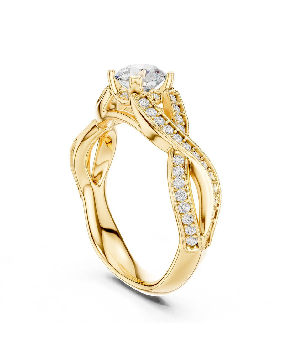 Anillo de compromiso - piedras laterales - AMORE341-RD-LG