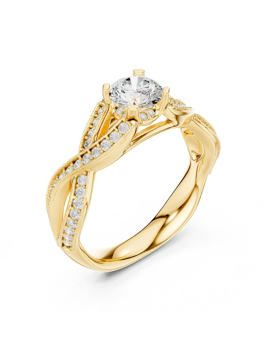 Anillo de compromiso - piedras laterales - AMORE341-RD-LG