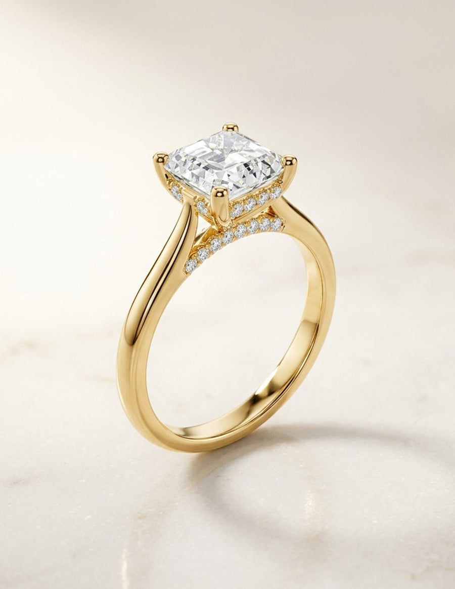 Anillo de compromiso - piedras laterales - AMORE342-AS-LG