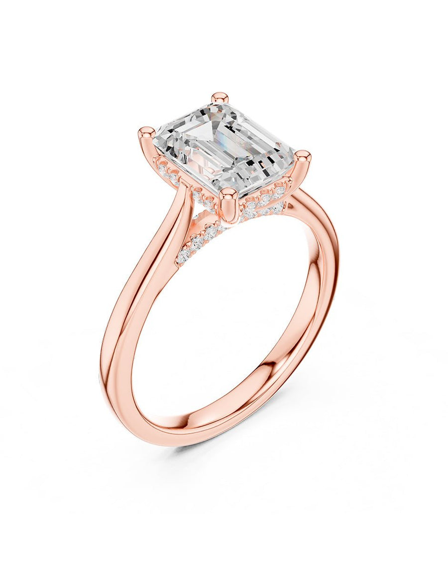 Anillo de compromiso - piedras laterales - AMORE342-EM-LG