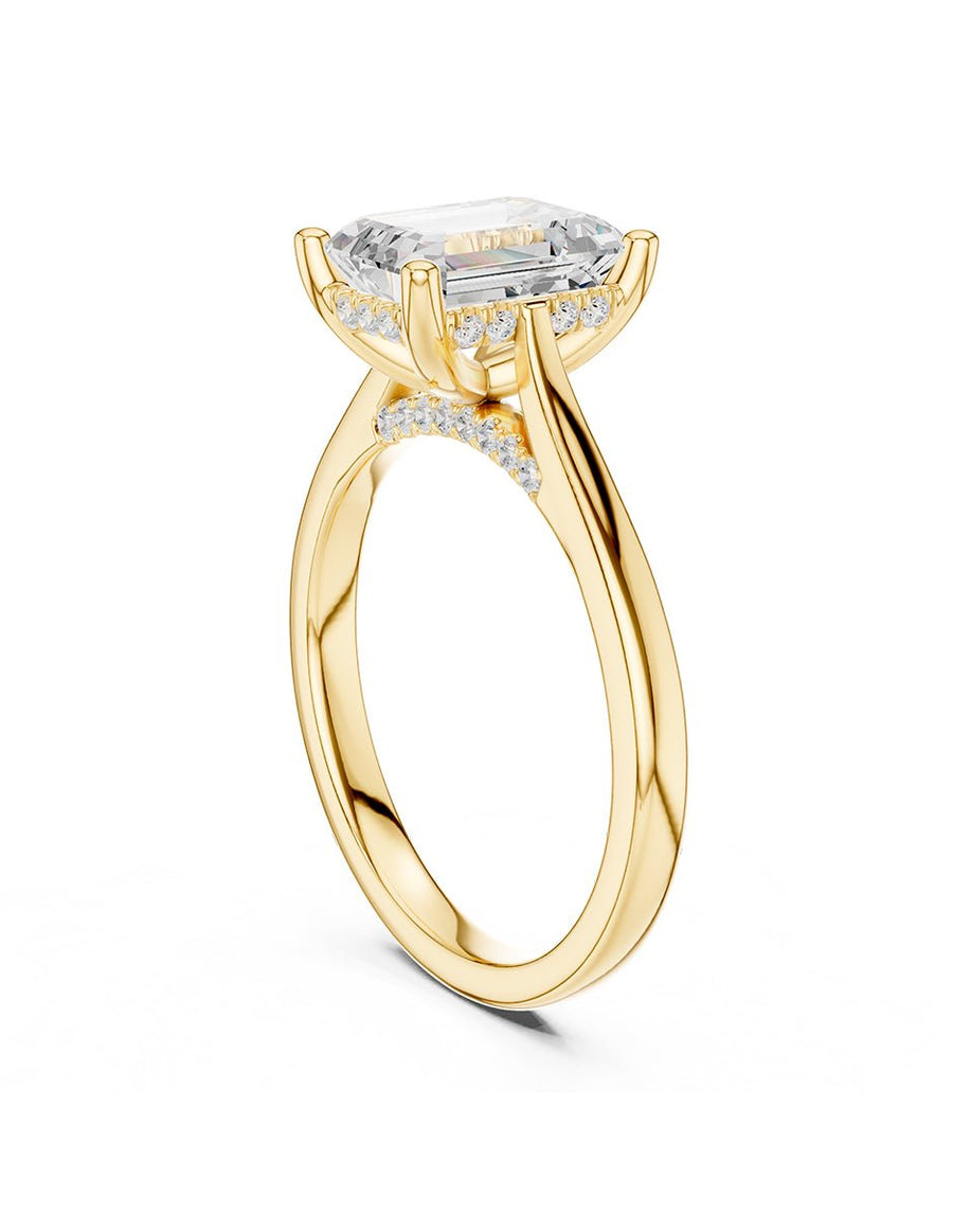 Anillo de compromiso - piedras laterales - AMORE342-EM-LG