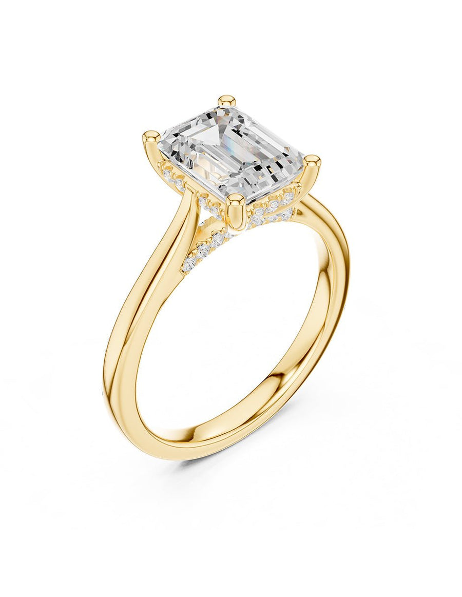 Anillo de compromiso - piedras laterales - AMORE342-EM-LG