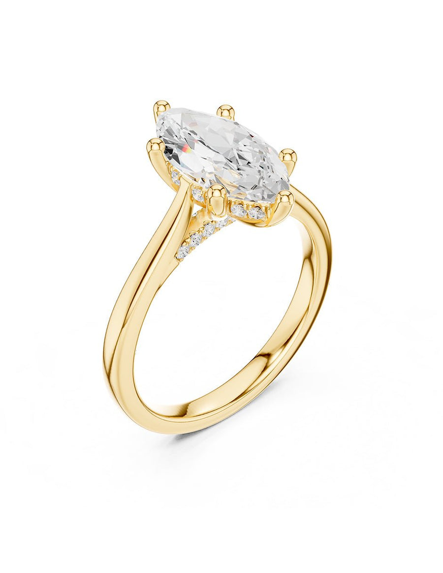 Anillo de compromiso - piedras laterales - AMORE342-MQ-LG