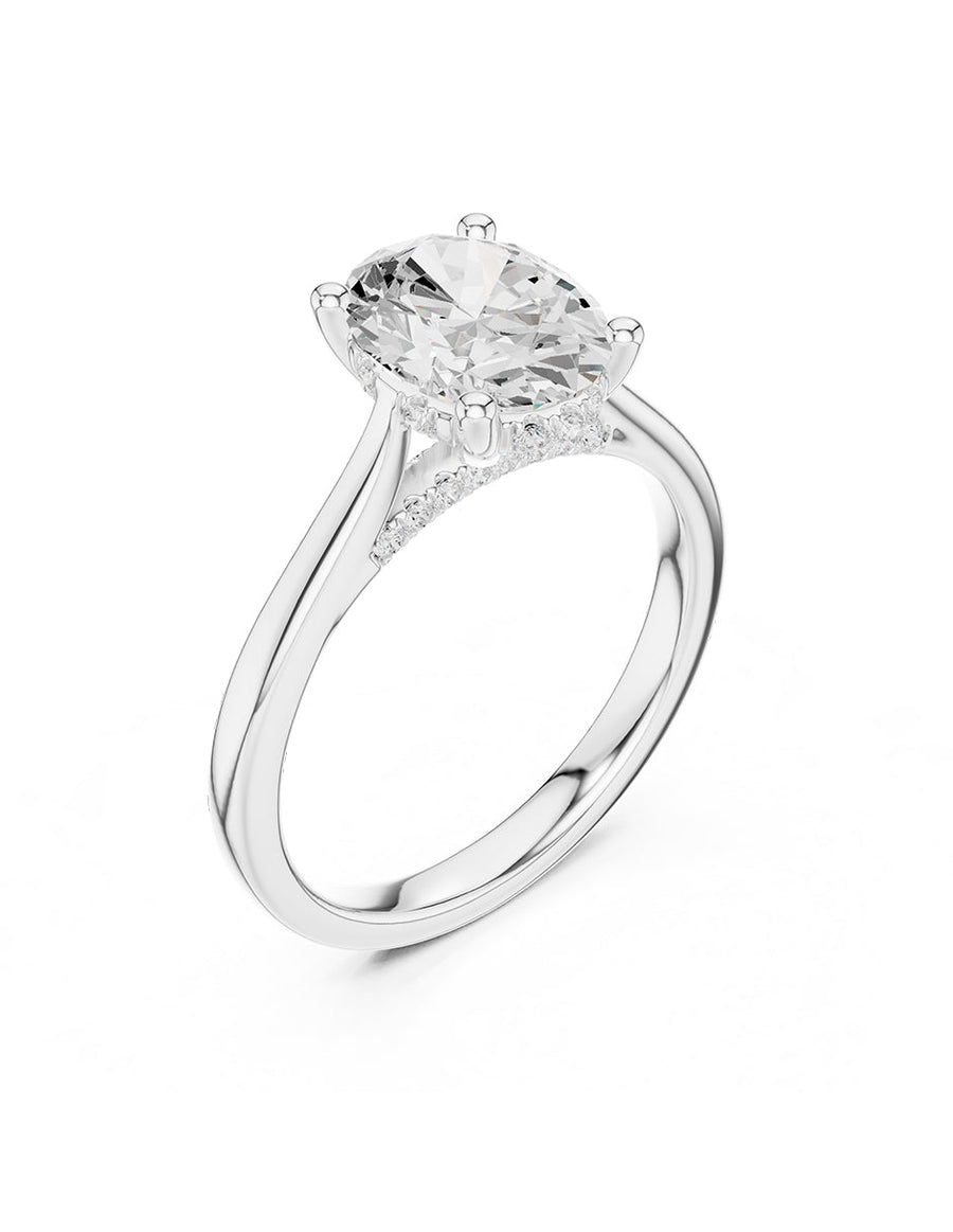 Anillo de compromiso - piedras laterales - AMORE342-OV-LG
