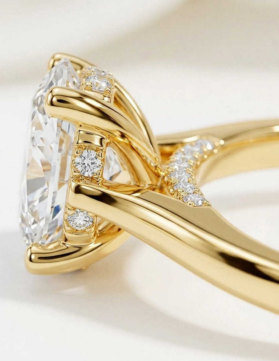 Anillo de compromiso - piedras laterales - AMORE342-OV-LG