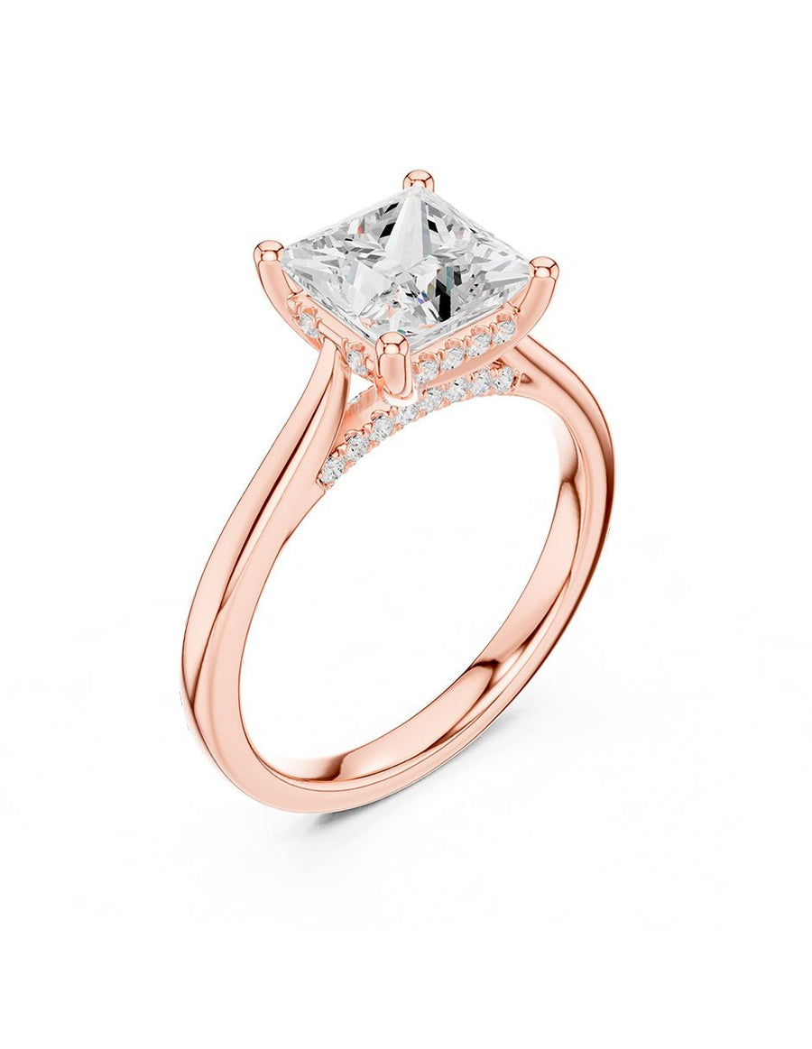 Anillo de compromiso - piedras laterales - AMORE342-PR-LG