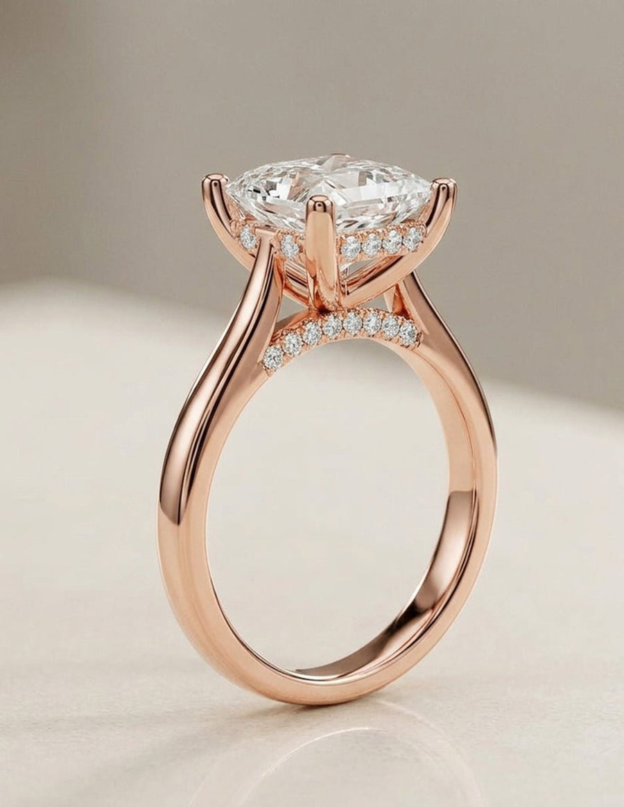 Anillo de compromiso - piedras laterales - AMORE342-PR-LG