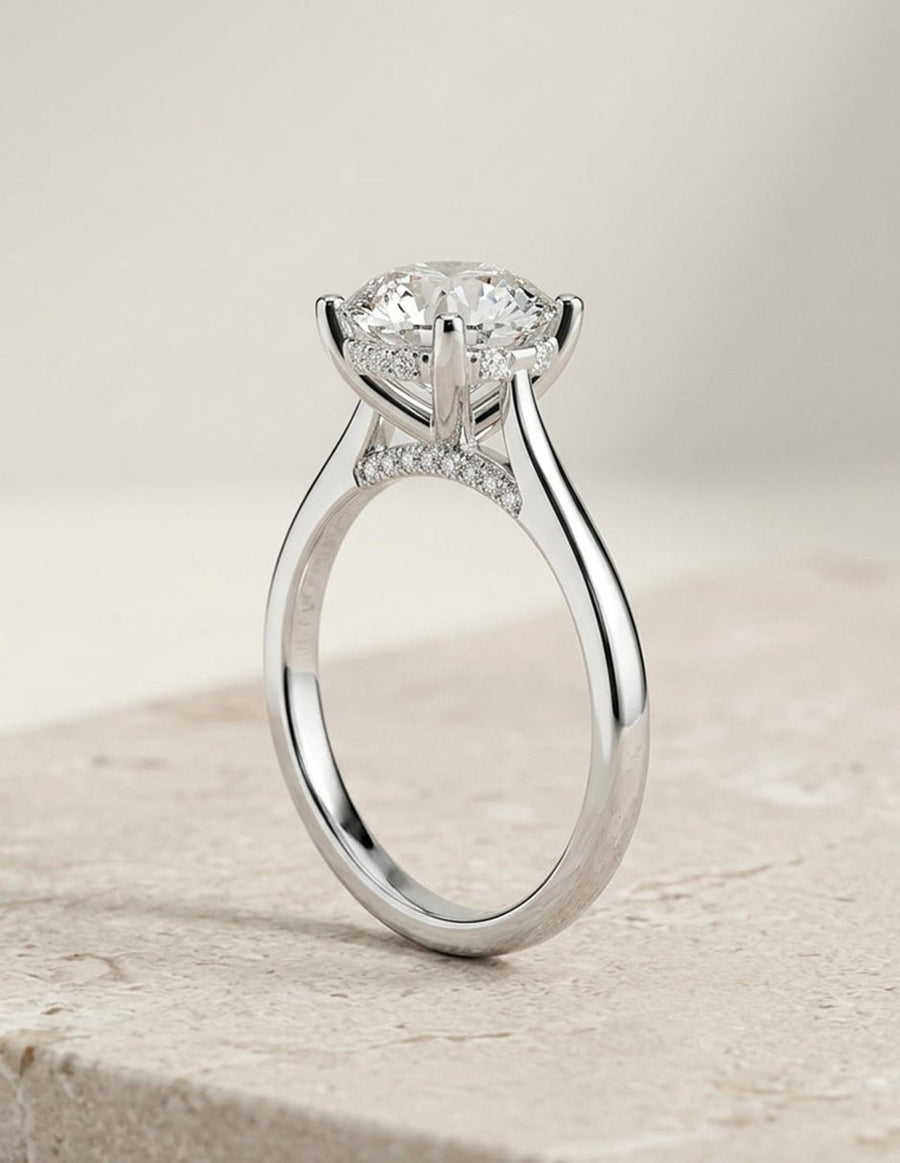 Anillo de compromiso - piedras laterales - AMORE342-RD-LG