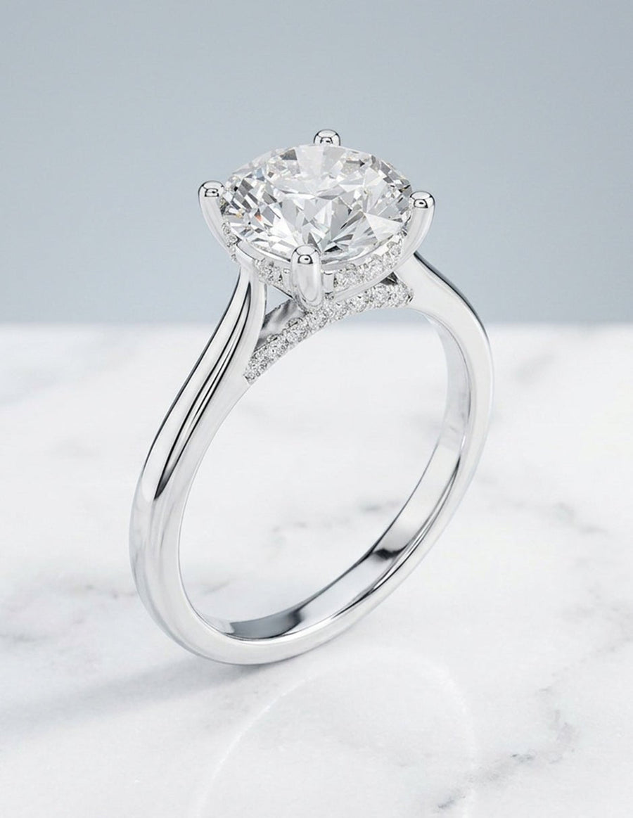 Anillo de compromiso - piedras laterales - AMORE342-RD-LG