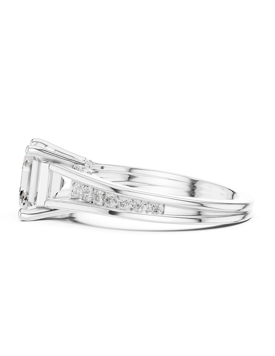 Anillo de compromiso - piedras laterales - AMORE343-AS-LG