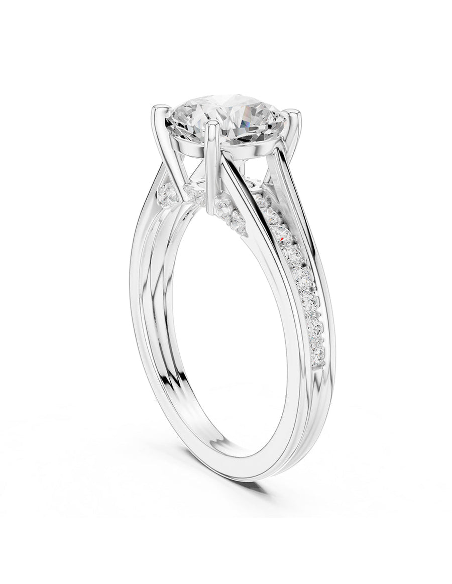 Anillo de compromiso - piedras laterales - AMORE343-CU-LG