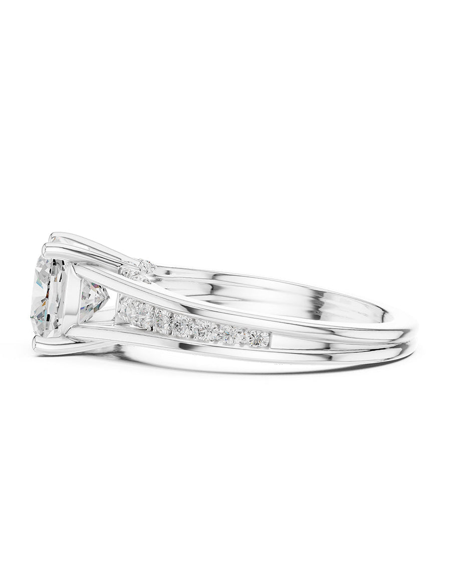 Anillo de compromiso - piedras laterales - AMORE343-CU-LG