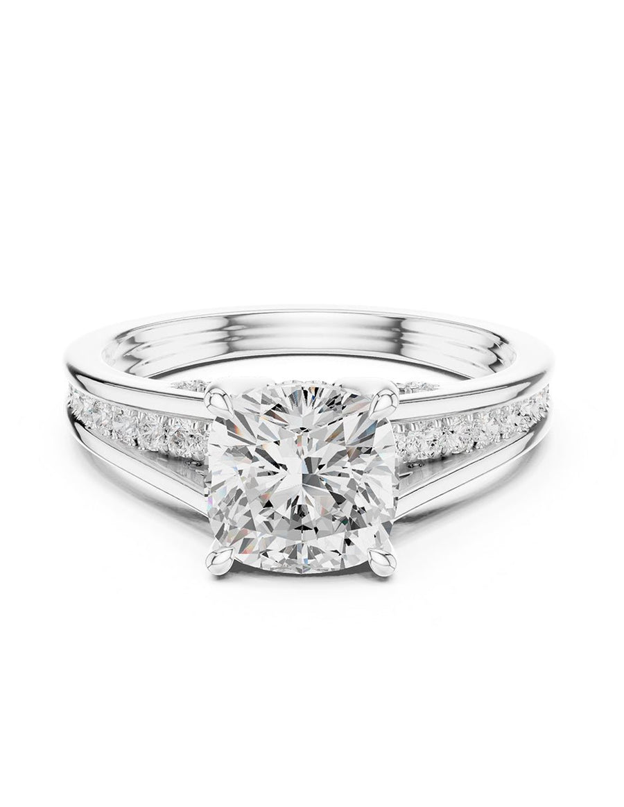 Montura para personalizar - piedras laterales - AMORE343-CU