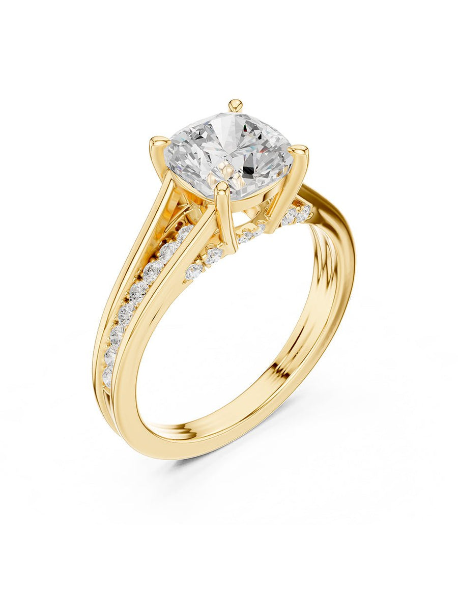Anillo de compromiso - piedras laterales - AMORE343-CU-LG