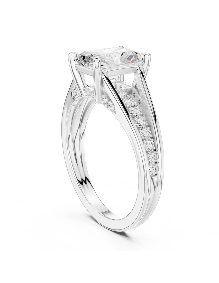 Anillo de compromiso - piedras laterales - AMORE343-EM-LG