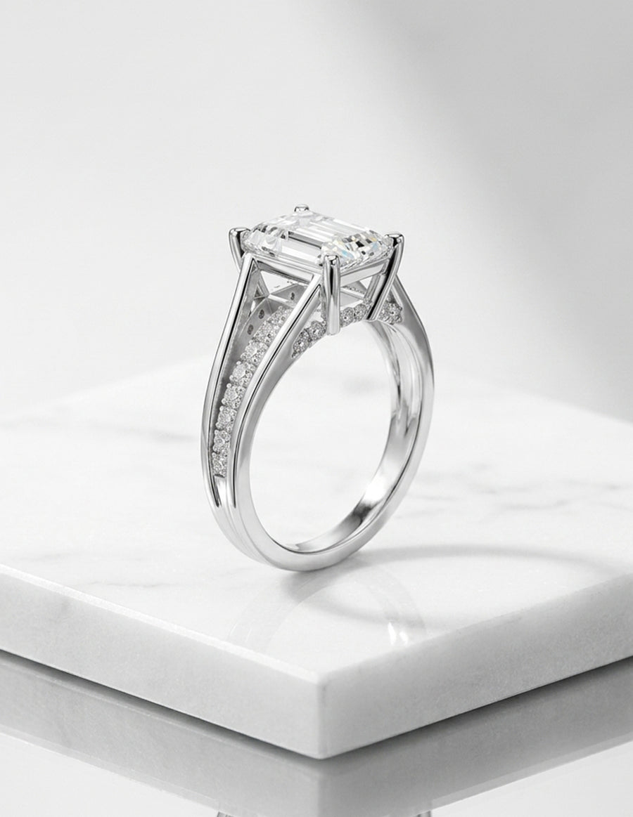 Montura para personalizar - piedras laterales - AMORE343-EM