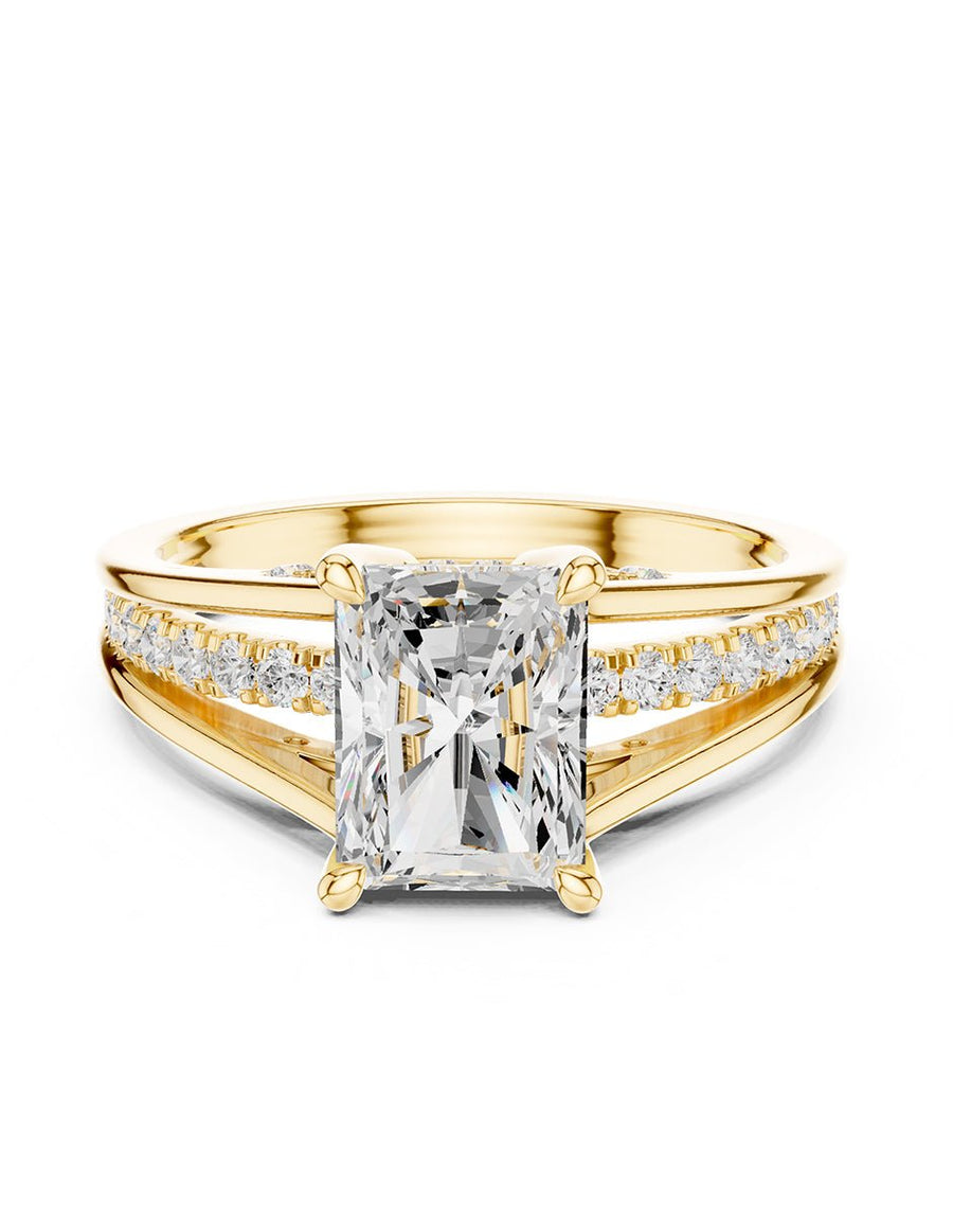 Anillo de compromiso - piedras laterales - AMORE343-EM-LG