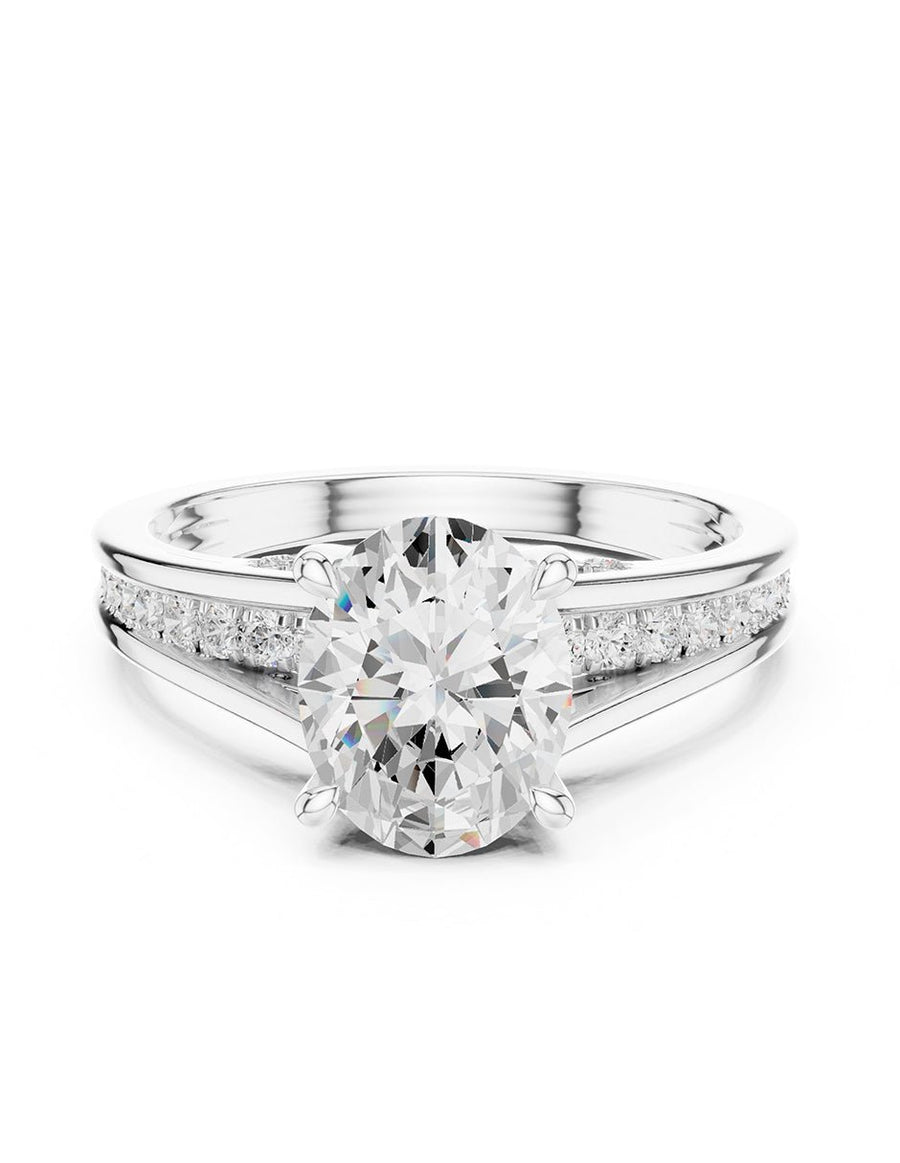 Montura para personalizar - piedras laterales - AMORE343-OV