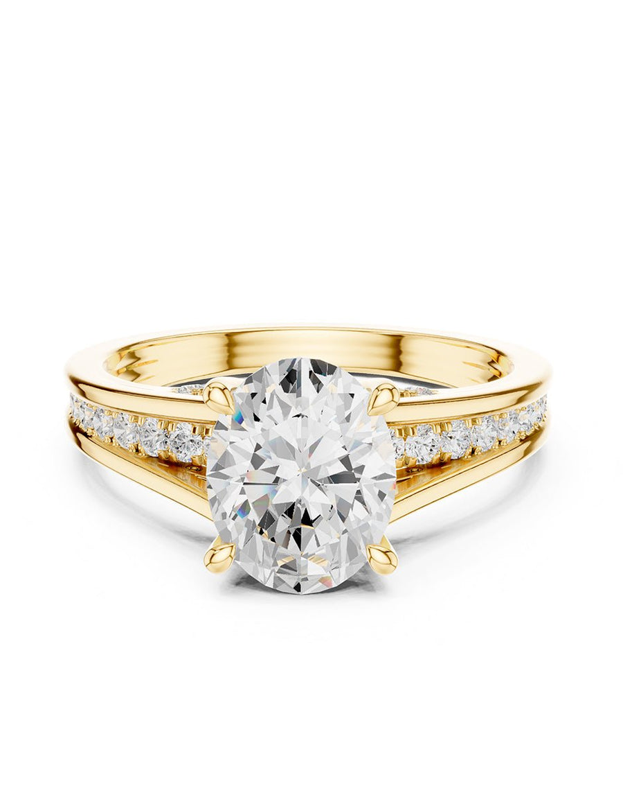Anillo de compromiso - piedras laterales - AMORE343-OV-LG
