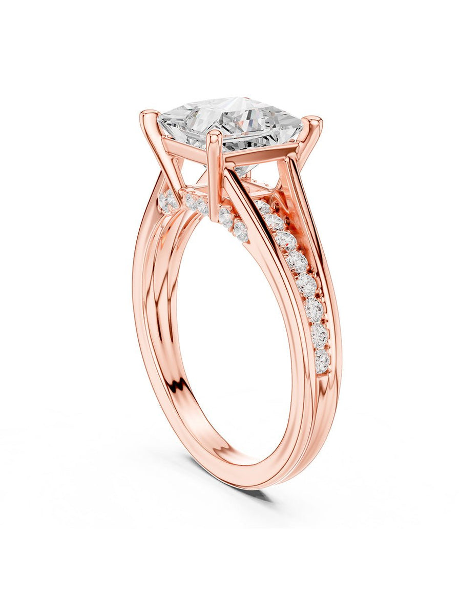 Anillo de compromiso - piedras laterales - AMORE343-PR-LG