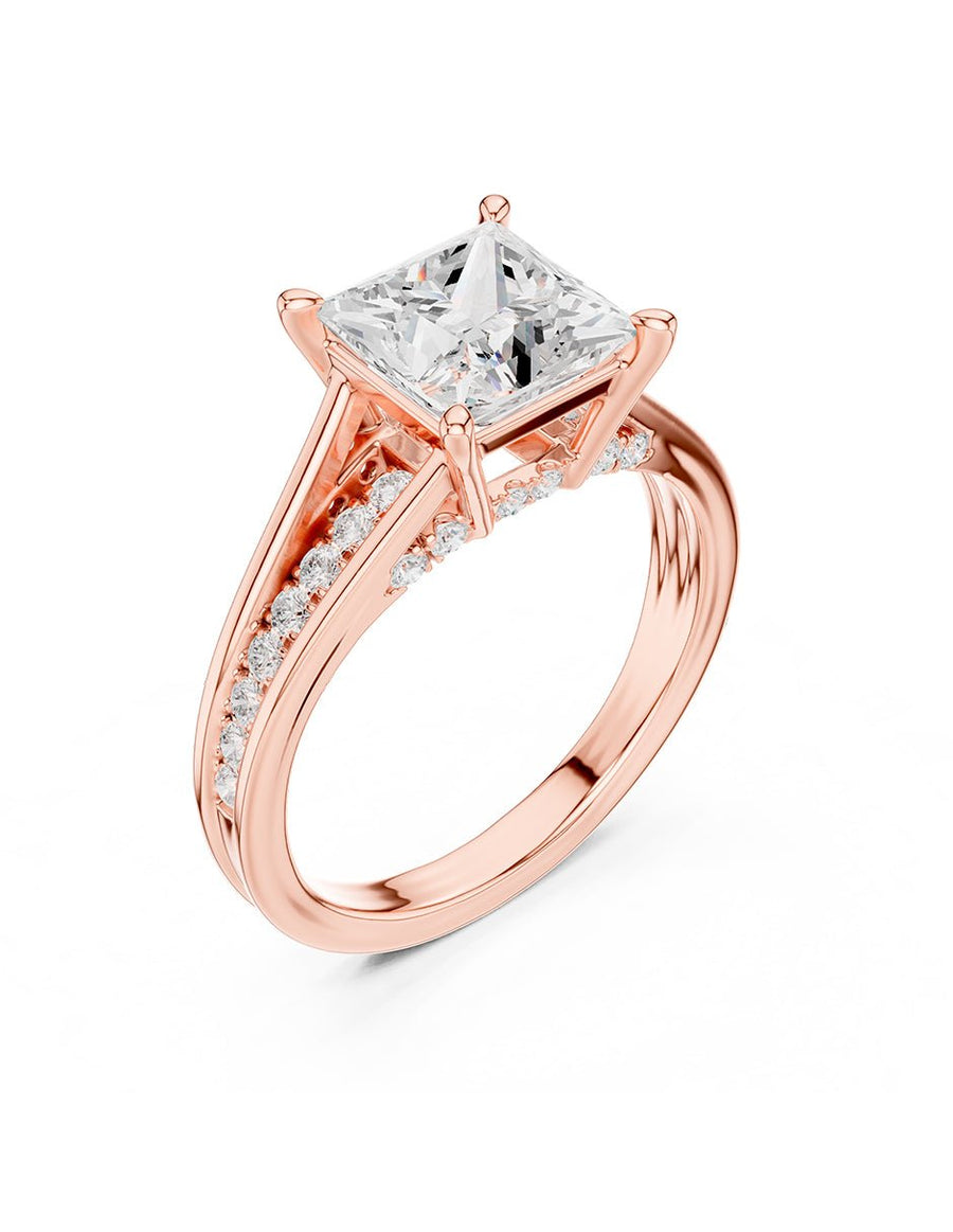 Anillo de compromiso - piedras laterales - AMORE343-PR-LG