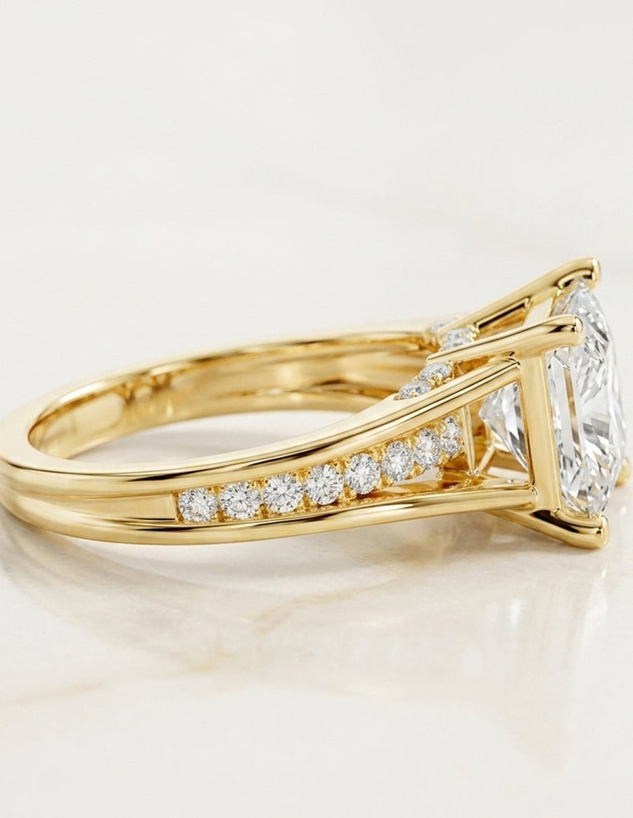 Anillo de compromiso - piedras laterales - AMORE343-PR-LG