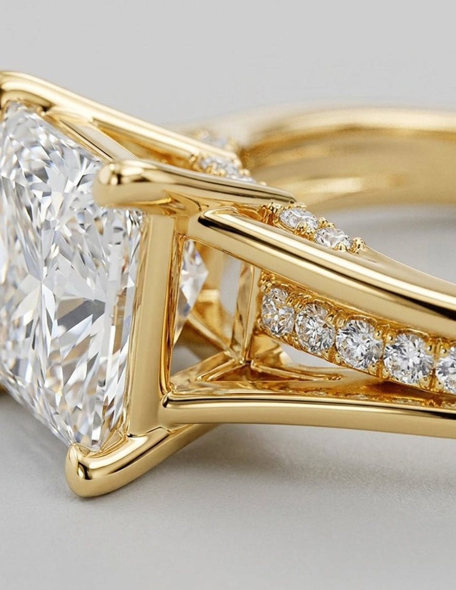 Anillo de compromiso - piedras laterales - AMORE343-PR-LG