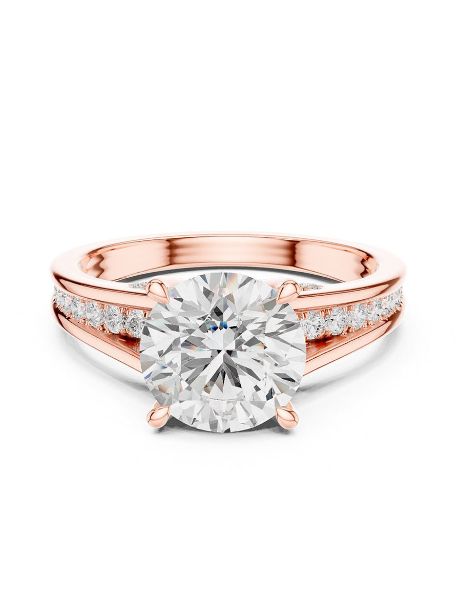 Anillo de compromiso - piedras laterales - AMORE343-RD-LG