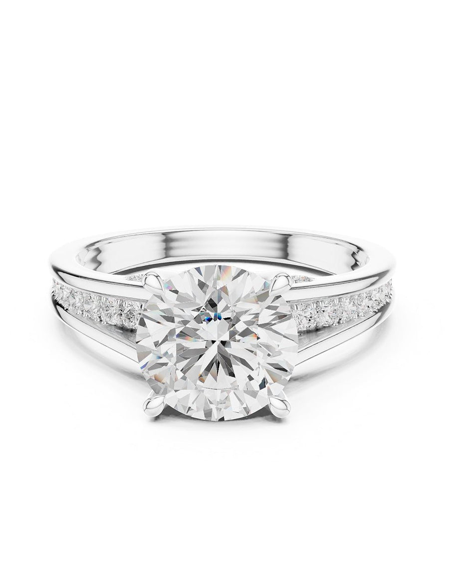 Anillo de compromiso - piedras laterales - AMORE343-RD-LG