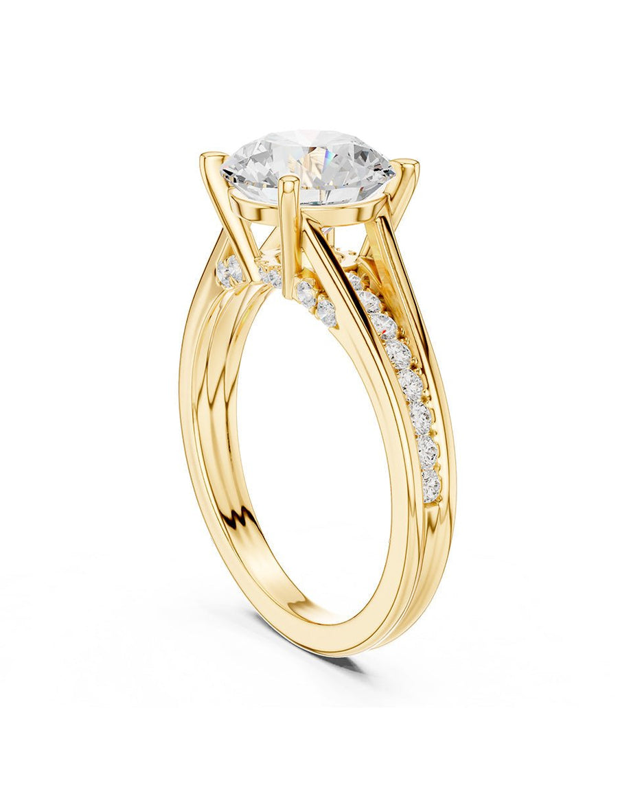 Anillo de compromiso - piedras laterales - AMORE343-RD-LG