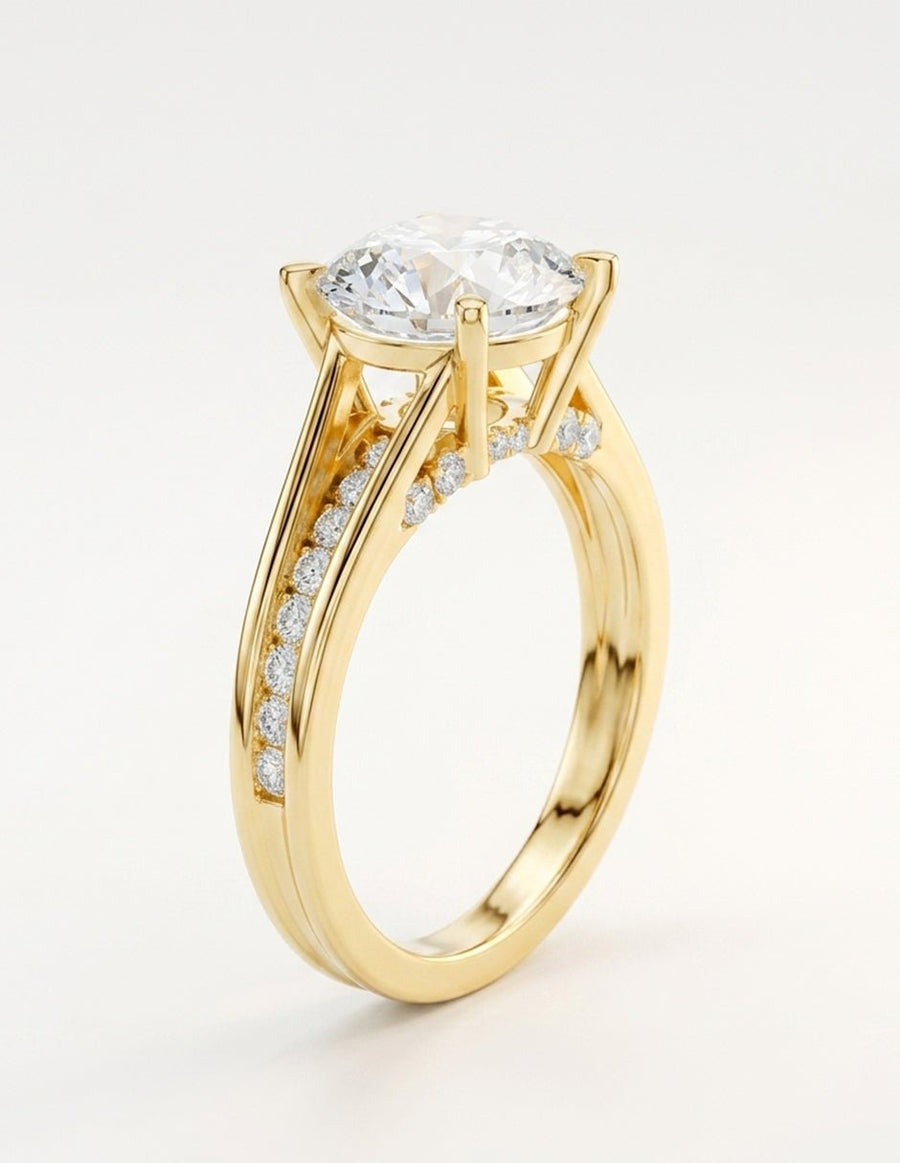 Anillo de compromiso - piedras laterales - AMORE343-RD-LG