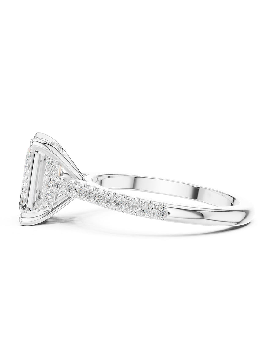 Anillo de compromiso - piedras laterales - AMORE344-EM-LG
