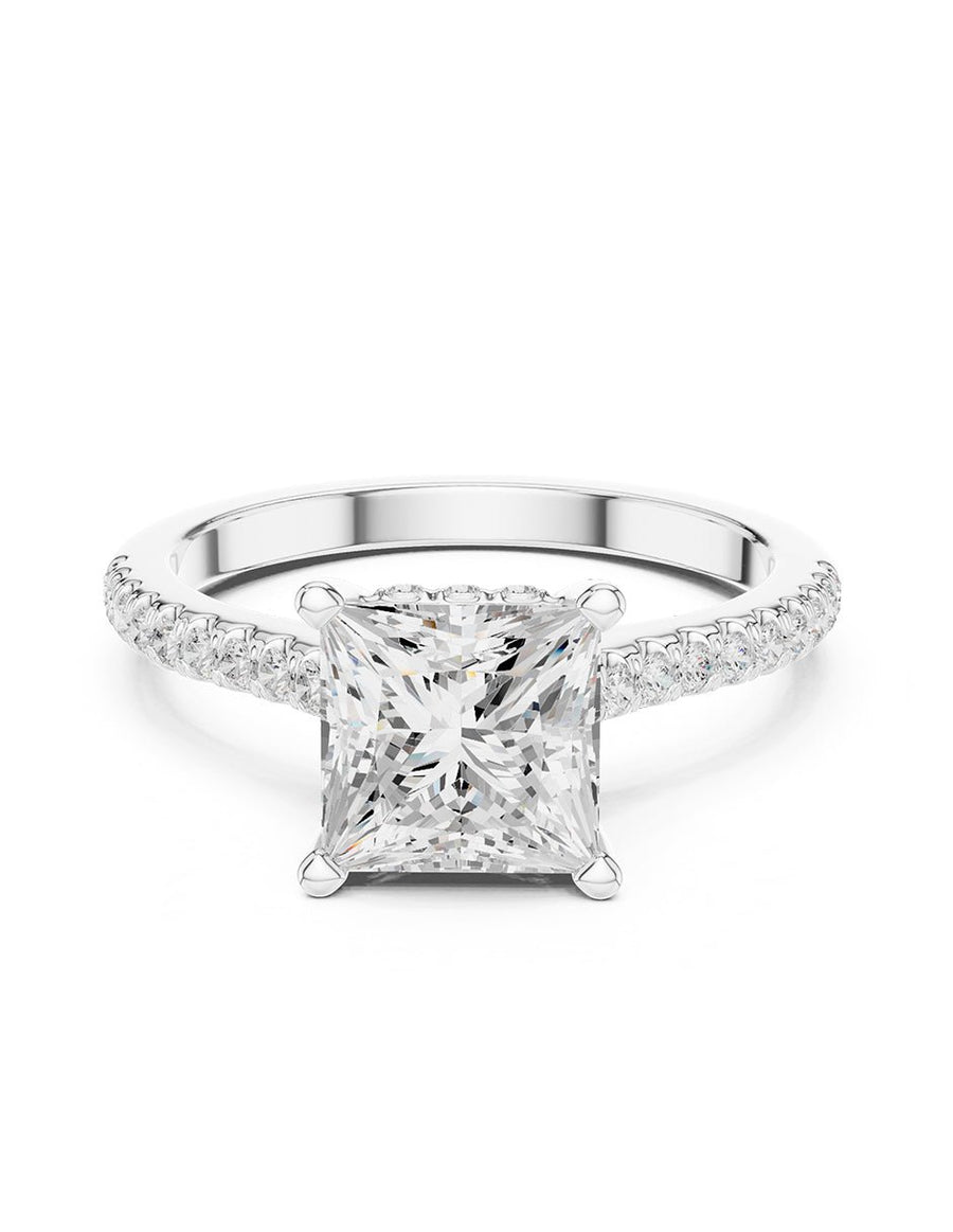 Montura para personalizar - piedras laterales - AMORE344-PR