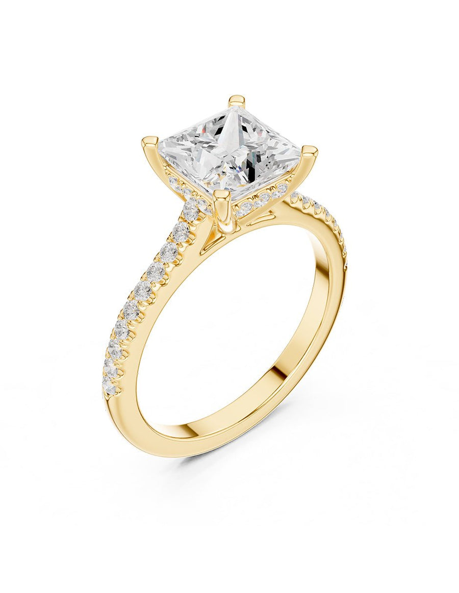 Anillo de compromiso - piedras laterales - AMORE344-PR-LG
