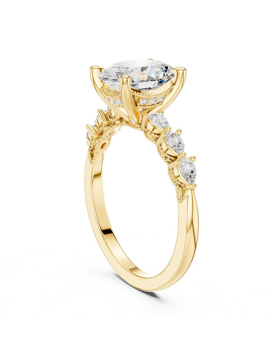 Anillo de compromiso - piedras laterales - AMORE346-OV-LG