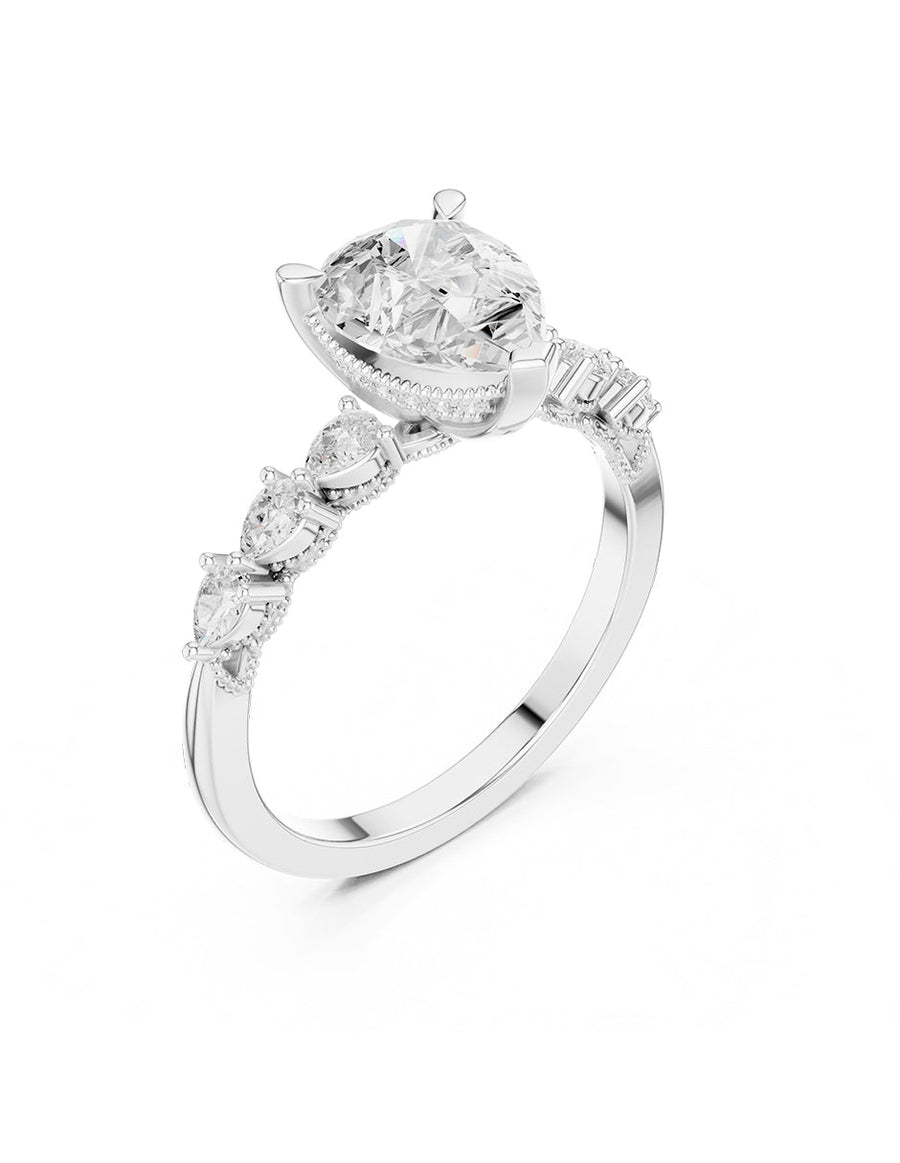 Anillo de compromiso - piedras laterales - AMORE346-PE-LG