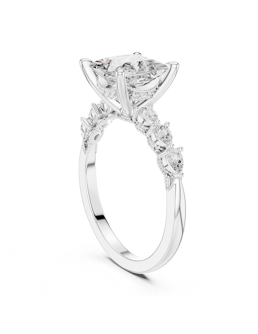Anillo de compromiso - piedras laterales - AMORE346-PR-LG