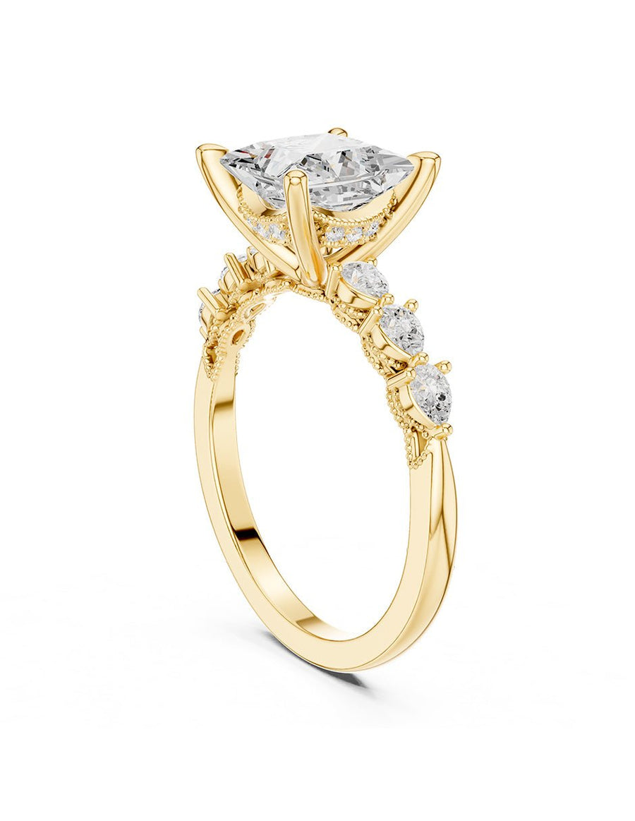 Anillo de compromiso - piedras laterales - AMORE346-PR-LG