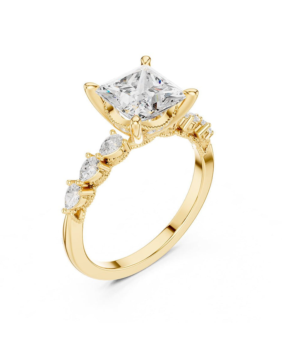 Anillo de compromiso - piedras laterales - AMORE346-PR-LG