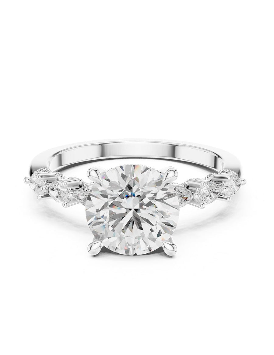 Anillo de compromiso - piedras laterales - AMORE346-RD-LG