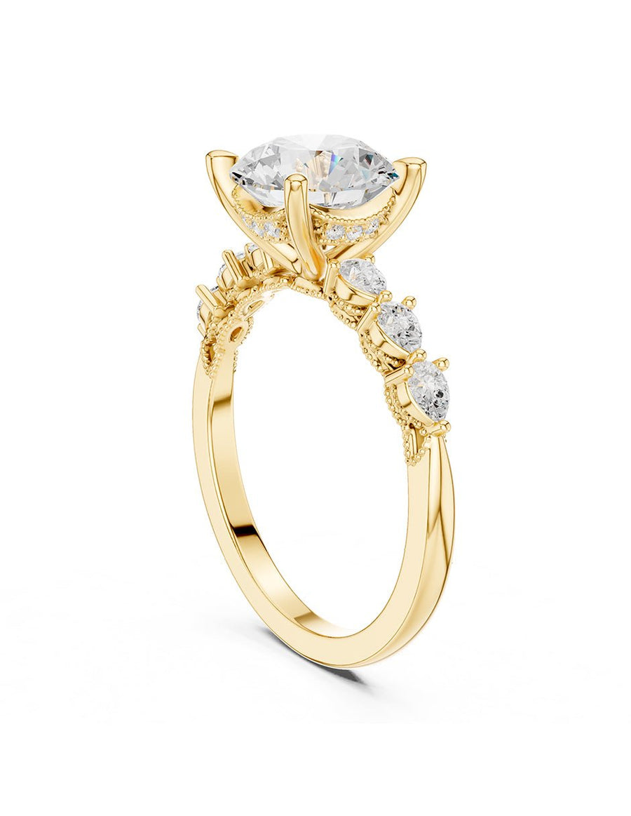 Anillo de compromiso - piedras laterales - AMORE346-RD-LG