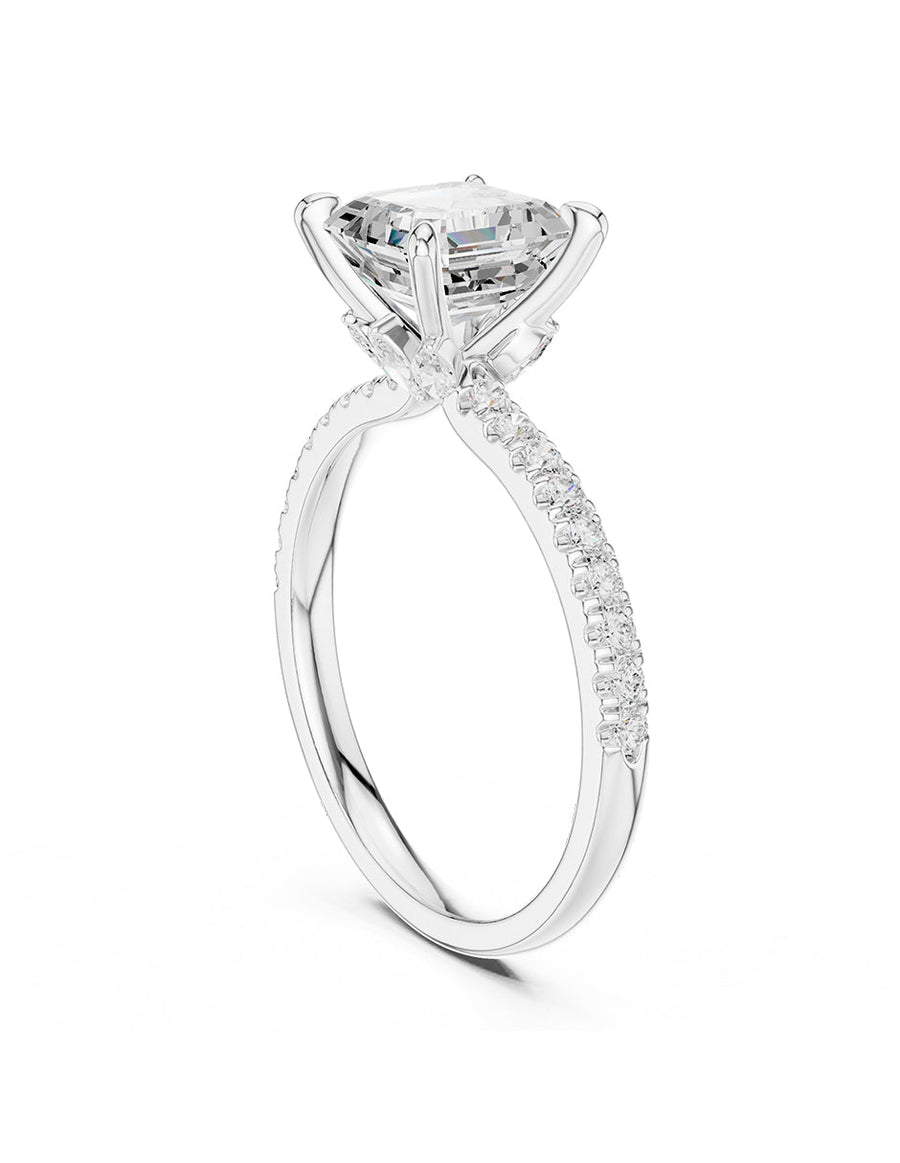 Anillo de compromiso - piedras laterales - AMORE347-AS-LG