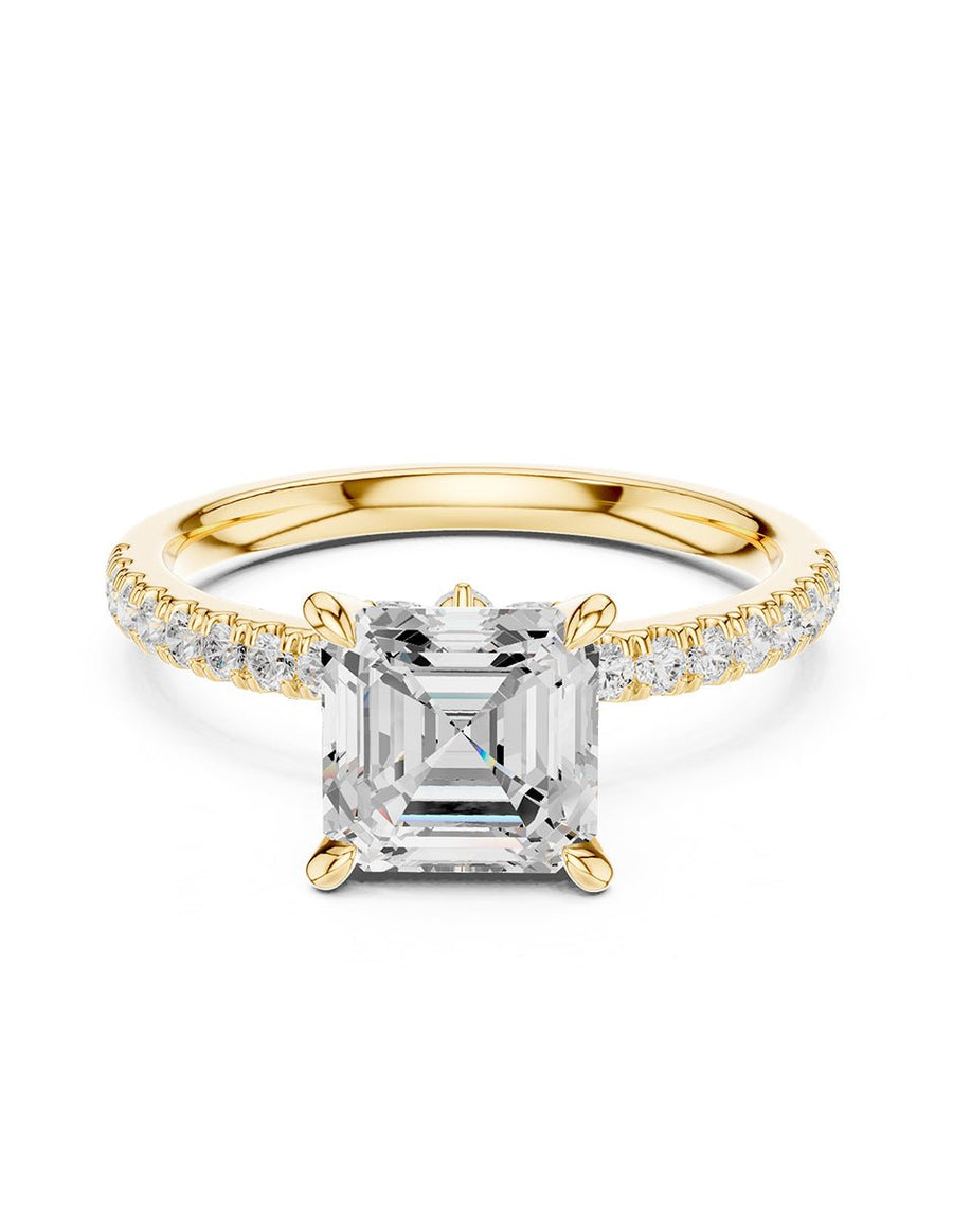 Anillo de compromiso - piedras laterales - AMORE347-AS-LG