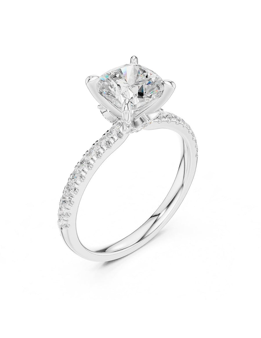 Anillo de compromiso - piedras laterales - AMORE347-CU-LG