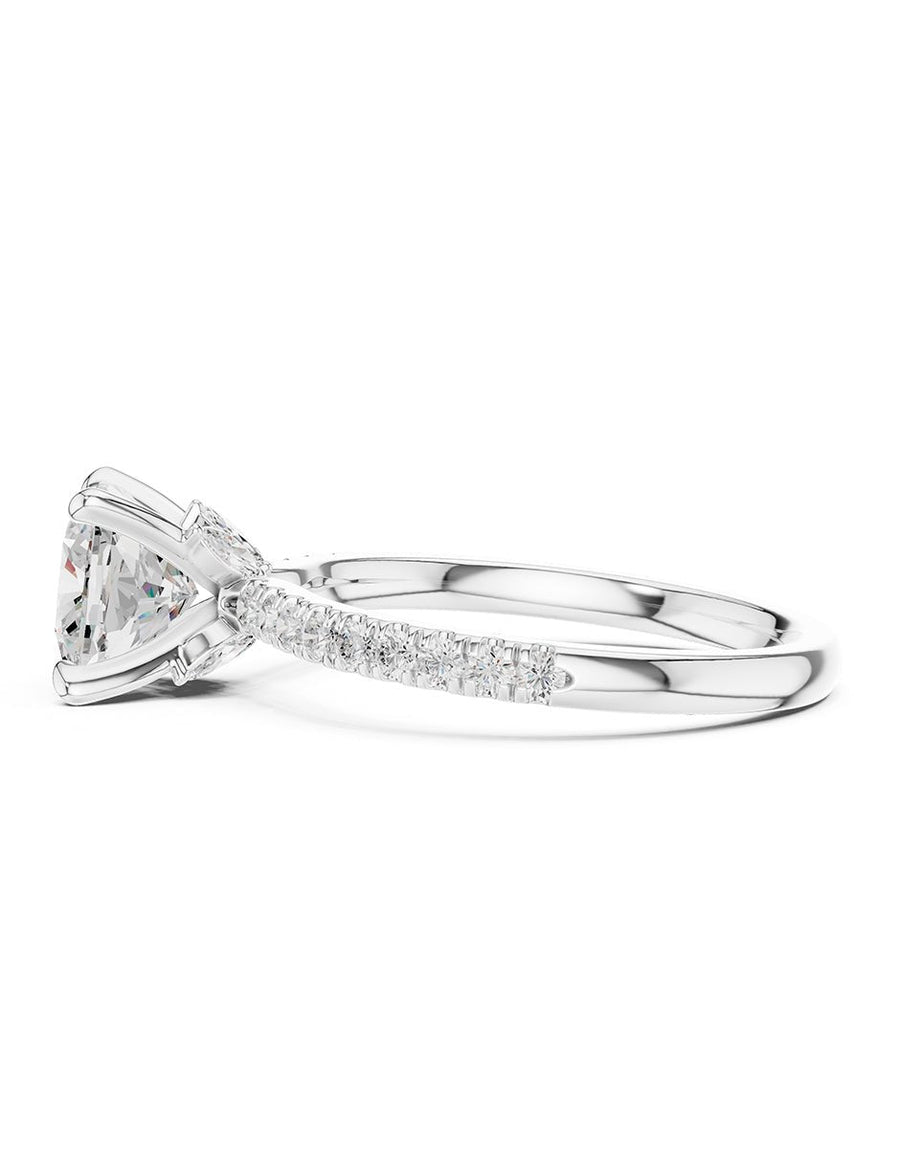 Anillo de compromiso - piedras laterales - AMORE347-CU-LG