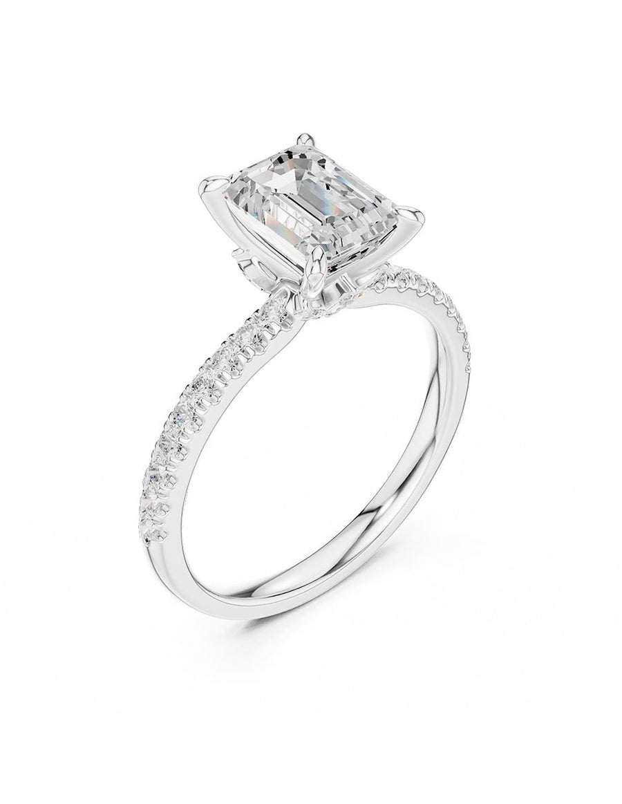 Anillo de compromiso - piedras laterales - AMORE347-EM-LG