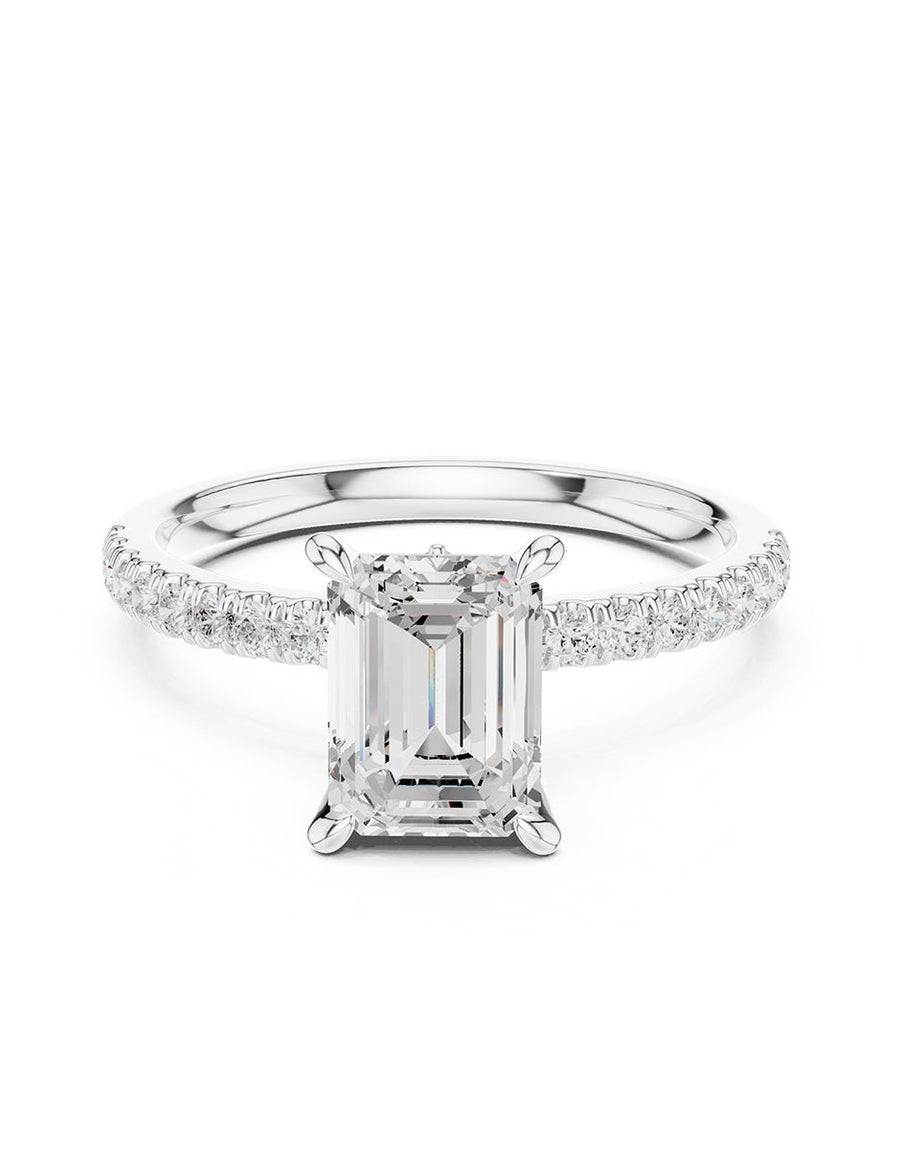 Montura para personalizar - piedras laterales - AMORE347-EM