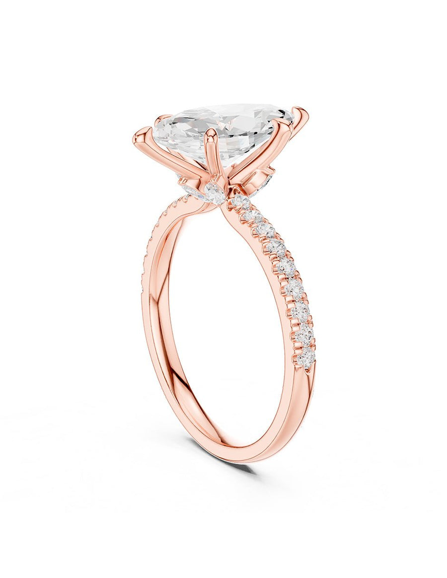 Anillo de compromiso - piedras laterales - AMORE347-MQ-LG