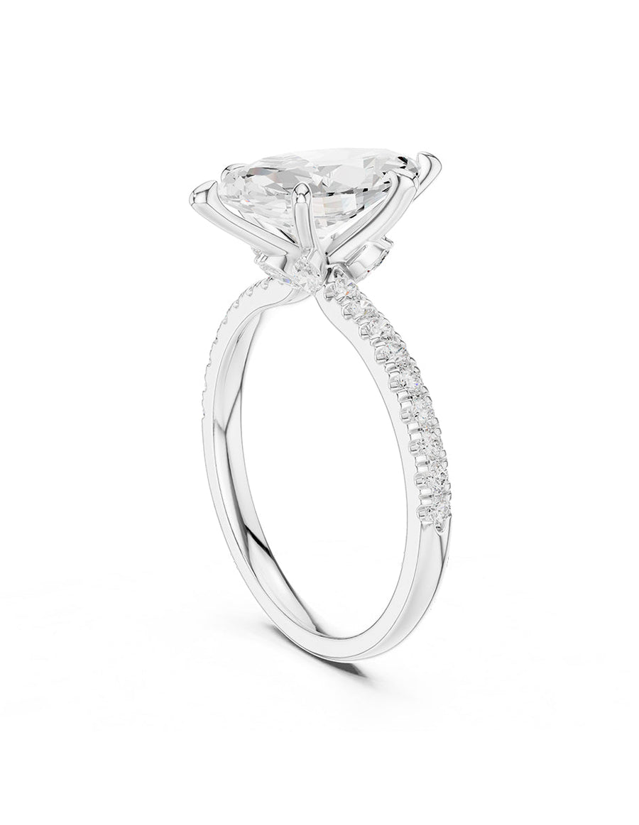 Anillo de compromiso - piedras laterales - AMORE347-MQ-LG